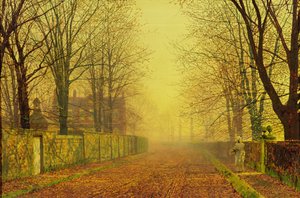 Blask wieczoru, ok.1884 (olej na płótnie) autorstwa John Atkinson Grimshaw