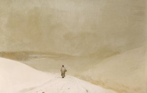 Śnieg i mgła (Kaprys w kolorze żółtym-mniejszym) (olej na płótnie) autorstwa John Atkinson Grimshaw