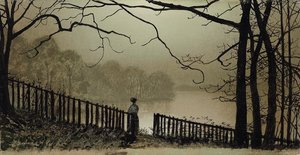 Jezioro Waterloo, Park Roundhay, Leeds, 1876-7 autorstwa John Atkinson Grimshaw