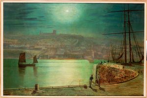 Port Whitby przy świetle księżyca, 1870 autorstwa John Atkinson Grimshaw