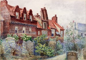 Domy przy Silver Street z cmentarza All Saints, Newcastle upon Tyne, 1886 kolor nadwozia, ołówek i toaleta na papierze autorstwa John Atlantic Stephenson