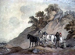 Wózek i drużyna na żwirowisku autorstwa John Augustus Atkinson