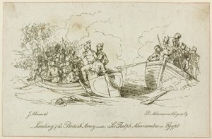 Lądowanie armii brytyjskiej pod Abercrombie autorstwa John Augustus Atkinson
