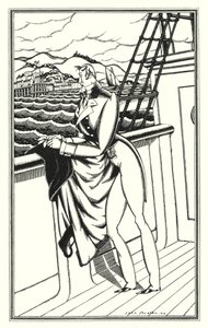 Ilustracja do Don Juana autorstwa Lorda Byrona: „Adieu, Adieu! Mój ojczysty brzeg” (lito)