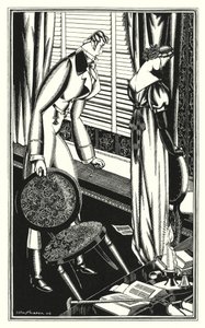 Ilustracja do Don Juana autorstwa Lorda Byrona: Don Jose i jego pani pokłócili się, dlaczego? (lito) autorstwa John Austen