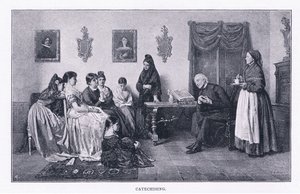 Katechizacja, z The Magazine of Art 1893, Cassell and Company autorstwa John Bagnold Burgess