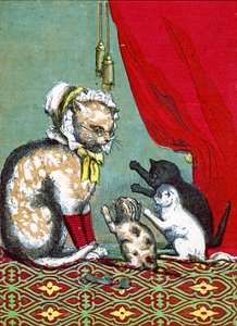 Trzy małe kocięta zgubiły rękawiczki, ilustracja z „Trzech małych kociąt” 1859