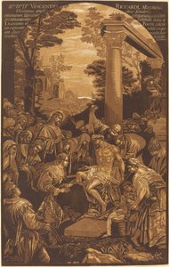 Wskrzeszenie Łazarza autorstwa John Baptist Jackson after Leandro Bassano