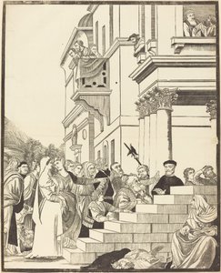 Ofiarowanie Matki Boskiej w Świątyni [płyta środkowa] autorstwa John Baptist Jackson after Titian