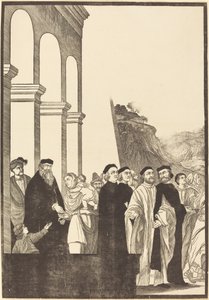 Ofiarowanie Matki Boskiej w Świątyni [płyta lewa] autorstwa John Baptist Jackson after Titian