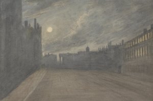 Broad Street, Oxford, pełnia księżyca, 1790 (toaleta nad węglem i grafitem na papierze)