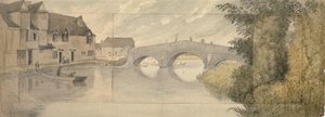 Hythe Bridge, Oksford, 1789 autorstwa John Baptist Malchair