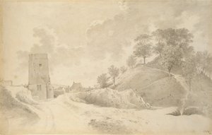 Zamek Oksfordzki i Kopiec Zamkowy, 27 maja 1784 autorstwa John Baptist Malchair