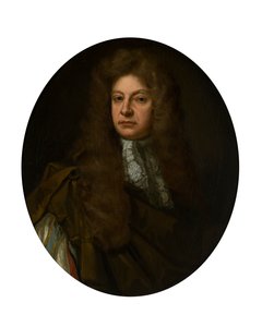 Portret połówkowy Adama Urquharta z koronkowym żabotem (olej na płótnie) autorstwa John Baptist de (circle of) Medina