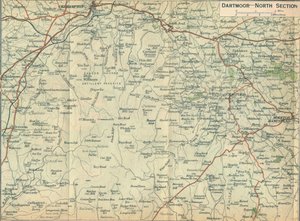 Dartmoor — sekcja północna, wiek XX autorstwa John Bartholomew