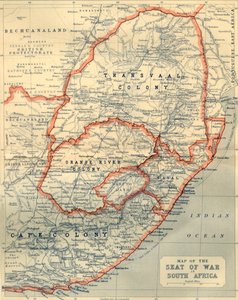 Mapa miejsca wojny w Afryce Południowej, 1901.