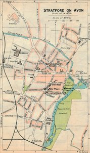 Stratford nad Avonem, ok. XX w. autorstwa John Bartholomew
