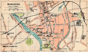 Worcester, XX wiek autorstwa John Bartholomew