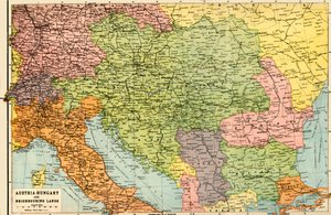 Austro-Węgry i sąsiednie ziemie - mapa, 1920 r.