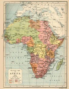 Mapa polityczna Afryki, 1914, 1920.