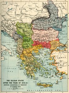 Państwa bałkańskie po wojnach 1912-13, ok.1920.