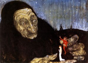 Czarodziejka i królewskie dzieci, 1909 autorstwa John Bauer