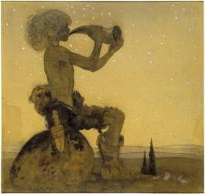 Vill Vallareman, le berger feerique - Vill-Vallareman, autorstwa Bauera, Johna (1882-1918). Akwarela na papierze autorstwa John Bauer