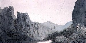 Dovedale, Derbyshire autorstwa John Bavistock Knight