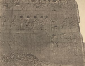 Edfu - rzeźby i inskrypcje na orientalnej twarzy, 1854 (zdjęcie) autorstwa John Beasley Greene