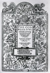 Strona tytułowa Szkła kosmograficznego, 1559 autorstwa John Bettes