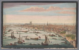 Widok na Tamizę i City of London od północnego zachodu Południowo-wschodnia perspektywa Westminster od Somerset House do Westminster Bridge (tytuł na obiekcie)