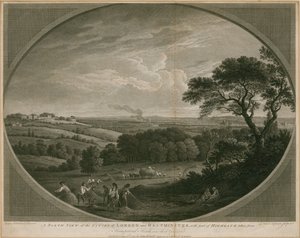 Widok z północy na miasta Londyn i Westminster z częścią Highgate autorstwa John Boydell