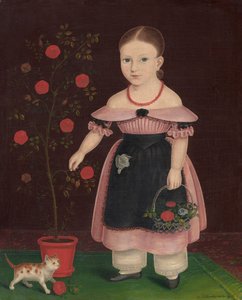 Mała dziewczynka w lawendzie, ok. 1840 (olej na płótnie) autorstwa John Bradley