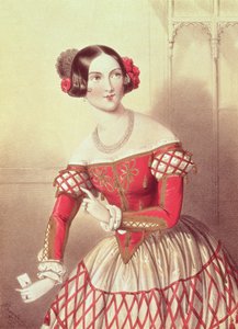 Madame Sontag jako Rosina w „Cyruliku sewilskim”, sztychowanej przez artystę, 1849