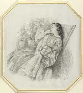 Georgina Hannay, 1859 (długopis i czarny tusz na białym papierze) autorstwa John Brett