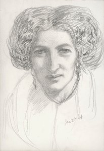 Portret kobiety z głową i ramionami autorstwa John Brett