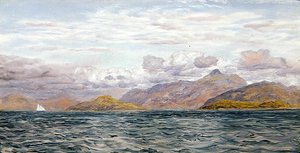 Loch Linnhe, niedaleko Oban, Szkocja (olej na płótnie) autorstwa John Brett