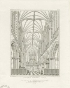 Wnętrze katedry w Lichfield - Chór: rycina, bd [ok. 1820] (druk)