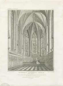 Wnętrze katedry w Lichfield - Kaplica Lady: grawerowanie i [ok. 1820] (druk)