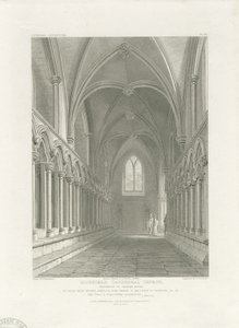 Wnętrze katedry w Lichfield - przedsionek kapitularza: rycina, bd [ok. 1819] (druk)