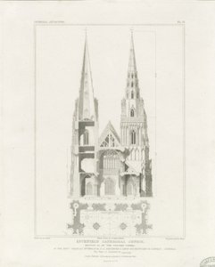 Katedra w Lichfield - Front Zachodni: grawerowanie, bd [c 1819]