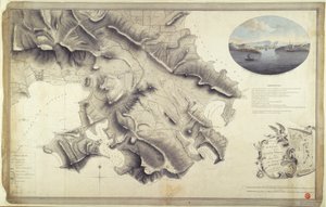 Plan okolic English Harbour i Monks Hill na wyspie Antigua, opracowany i narysowany przez Johna Browna, geodetę i rysownika armii w Indiach Zachodnich autorstwa John Brown