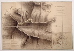 Szkic obiektów wzniesionych przez Francuzów na wzgórzu Richmond w Grenadzie autorstwa John Brown