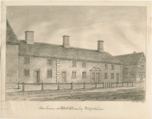 Opaci Bromley Almshouses: sepia rysunek autorstwa John Buckler