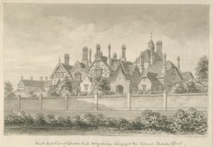 Barton pod Needwood - "Barton Hall" : rysunek w sepii, 1839 autorstwa John Buckler