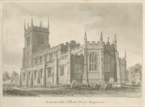 Barton pod Needwood Church: rysunek w sepii autorstwa John Buckler