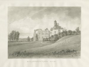 Biddulph Hall (stary): rysunek w sepii autorstwa John Buckler