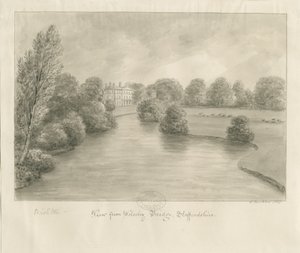 Bishton Hall: rysunek w sepii, 1841