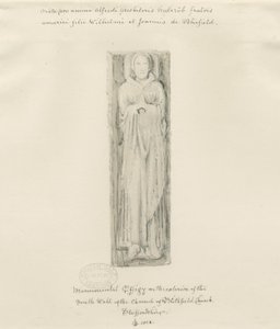 Kościół w Blithfield - monumentalny wizerunek: podbarwiony rysunek, 1823 autorstwa John Buckler
