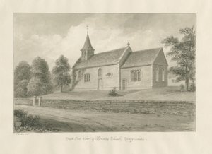 Kościół Blurton: rysunek w sepii, 1848 autorstwa John Buckler